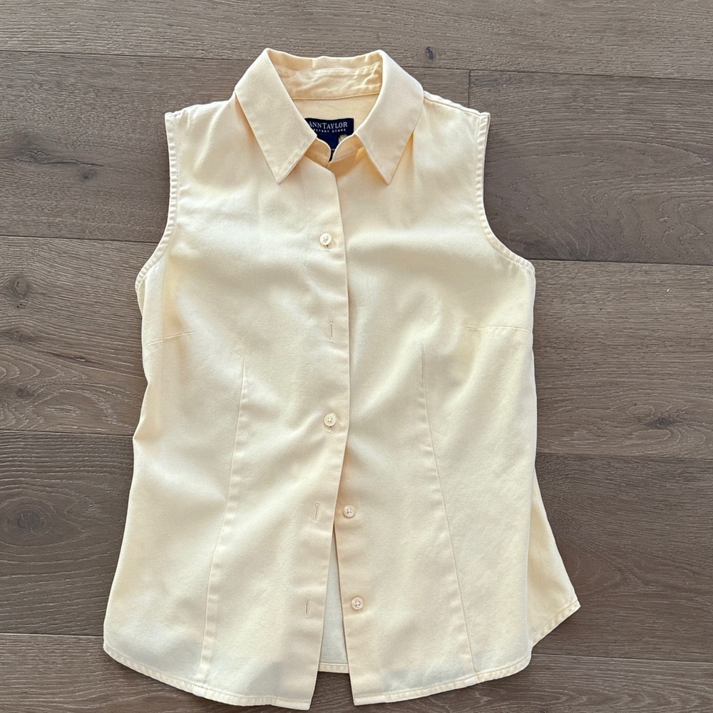 Ann Taylor Sleeveless Button-Down Shirt